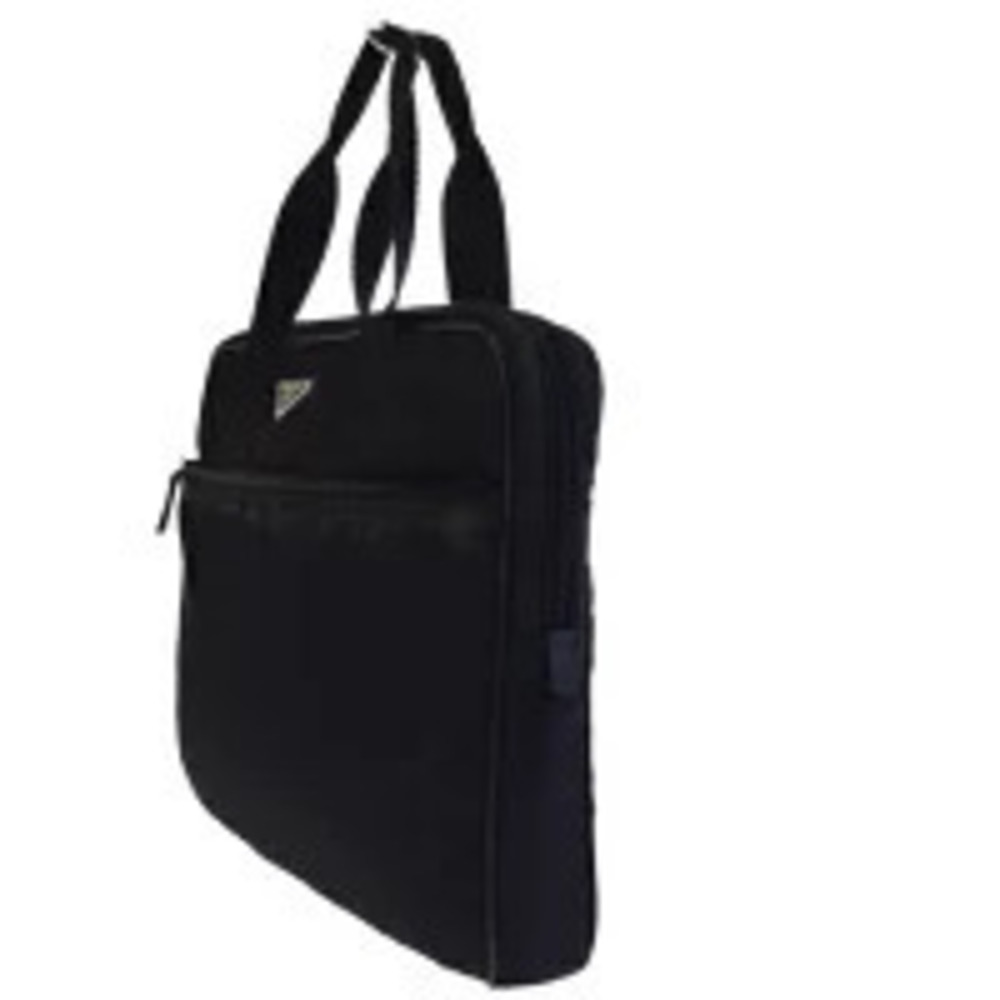 Prada Leather Handbag Laptop Black Bag Case Black